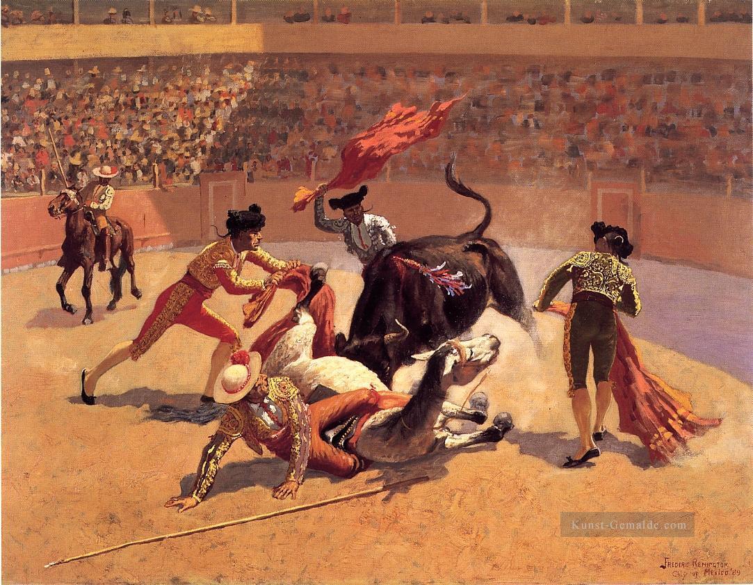 Bull Kampf in Mexiko Frederic Remington Cowboy Ölgemälde